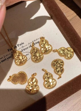 金色碎冰冰葫芦项链女精致颈链