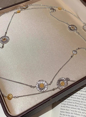 甜美黄雏菊双层叠戴项链女配