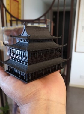 钰书房假山盆景吸水石宝塔凉亭微景观装饰藏经阁塑料古建筑模型