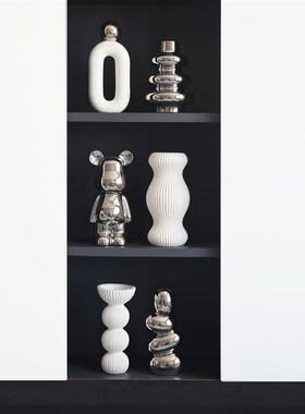 现代轻奢高级感抽象异形艺术陶瓷花瓶摆件客厅酒柜设计装饰品摆设