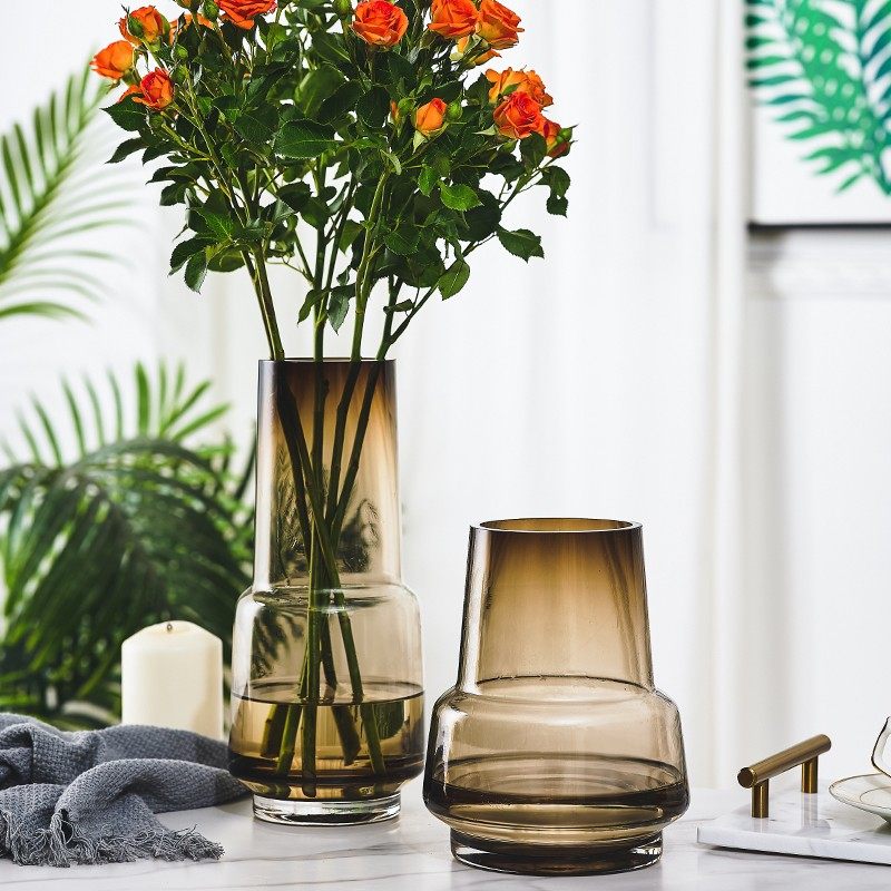 高级感鲜花玻璃花瓶摆件客厅插花雪柳百合银柳水培餐桌装饰花器,淘宝优惠券,粉丝福利购,淘宝优惠卷