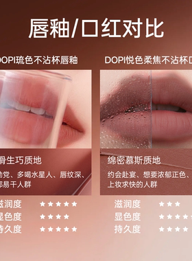 【新品上市】dopi琉色不沾杯唇釉滋润显白唇蜜镜面哑光唇泥口红