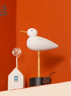 YBOX实木白色海鸟/大鹅家居装饰摆件萌萌哒桌面家庭趣味饰品