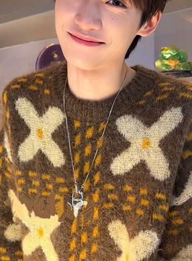 【梓渝同款】双向爱心项链简约时尚环环相扣设计精致甜美锁骨链