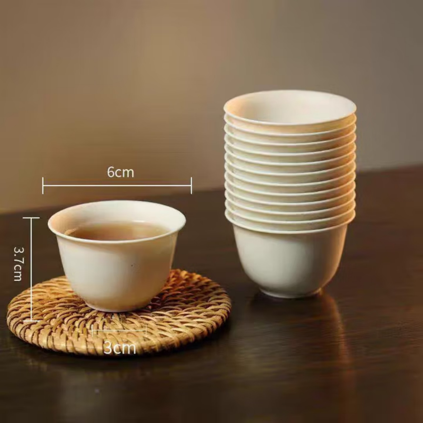 Kung Fu tea cup wholesale thickened commercial high temperature resistant manufacturer direct sales household small cup disposable portable tea set