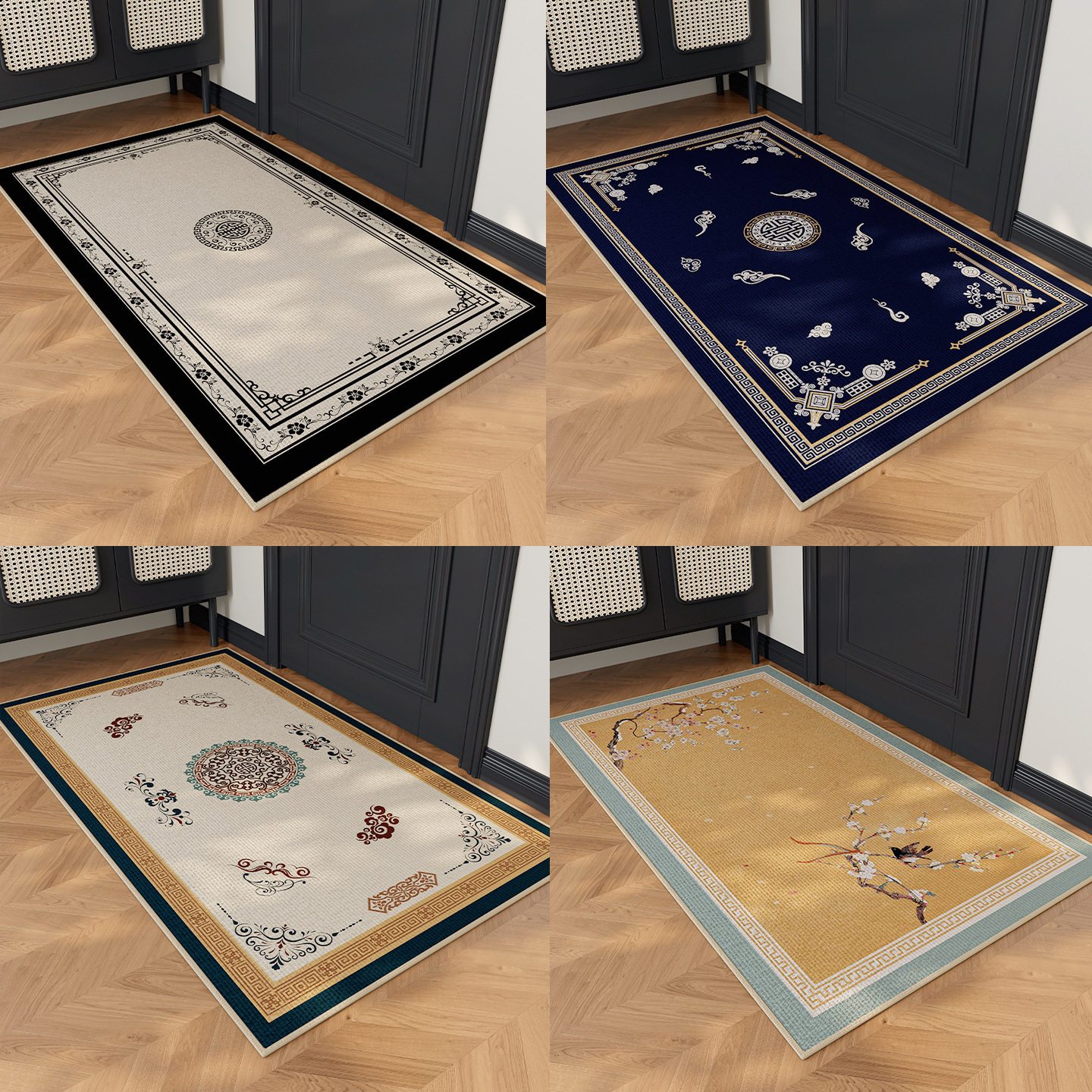 跨境出口东南亚新中式感入户门地垫进门耐脏脚垫玄关入门地毯入户,淘宝优惠券,粉丝福利购,淘宝优惠卷