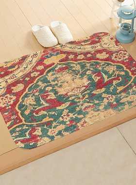 Flipkart浴室风地垫跨境地垫门口几何波斯复古卧室民族床边法兰绒