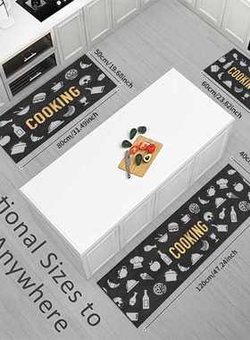 复古地毯亚马逊跨境地垫绒地tk耐脏脚垫厨具垫插画入户水晶创意