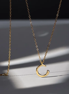 s925银形字母项链女简约设计感个性锁骨链2021年新款潮搭