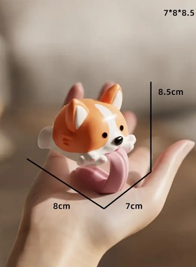 高颜值ins风卡通单身狗柯基可爱桌面摆件玄关卧室网红摆件装饰品