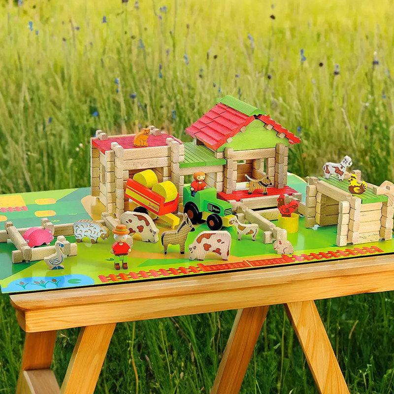 jeujura大号积木法国进口益智拼装玩具小屋实木房子拼图儿童34岁,淘宝优惠券,粉丝福利购,淘宝优惠卷