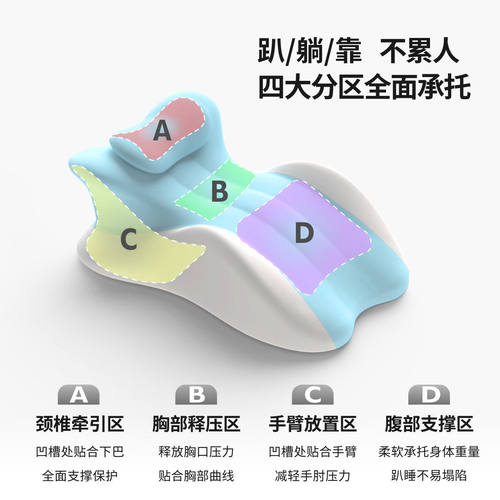 抱枕趴睡枕按摩枕垫腿枕脚枕孕妇抬腿放脚看书玩手机神器床头靠垫 - 图0