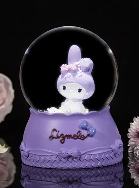 45#卡通可爱兔子水晶球少儿发光玩具桌面装饰小摆件生日礼物礼品