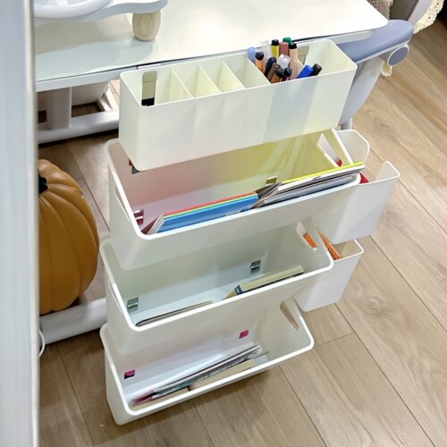 课桌收纳置物架桌边悬挂侧边学生工位办公室高中生多功能多层书架 - 图2