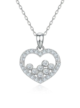 新款s925银心形项链百搭小众设计欧美风爱心颈链纯银锁骨链