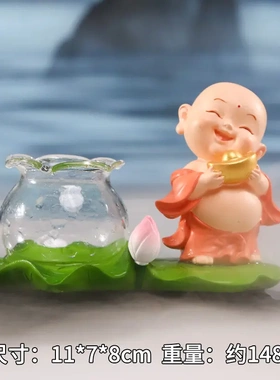 新款弥勒佛摆件卡通萌趣创意设计树脂工艺品居家桌面摆件