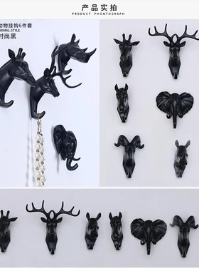 欧式复古仿真鹿头壁挂古典家居挂钩 客厅墙壁酒吧树脂工艺品装饰