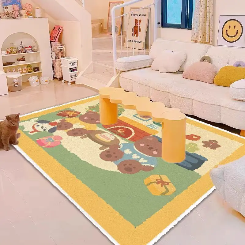 ins用仿羊绒客厅地毯房间地垫加厚满铺沙发茶几垫卧室床边毯 - 图0