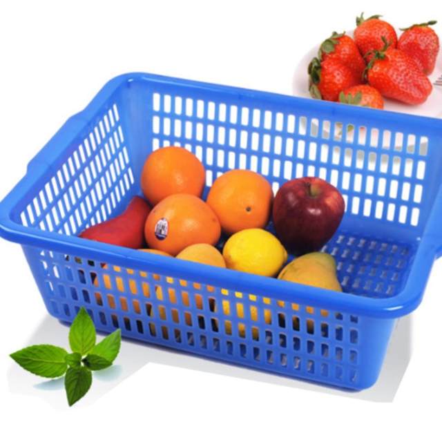 Rectangular thickened plastic basket commercial large drain basket kitchen washing basket canteen side dishes storage and sorting basket