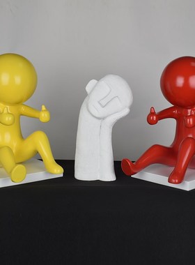 点赞人物沉思考者雕塑摆件样板房玄关客厅新房电视柜乔迁软装饰品