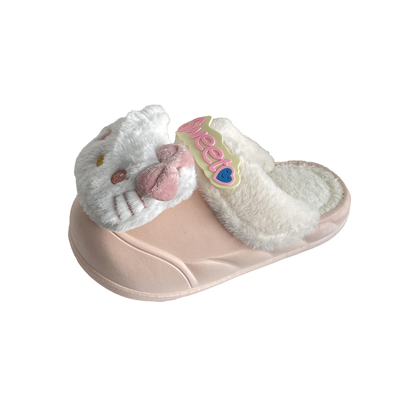 2025可爱卡通蝴蝶结KT猫可拆卸防水外穿秋冬棉拖鞋包头懒人一脚蹬