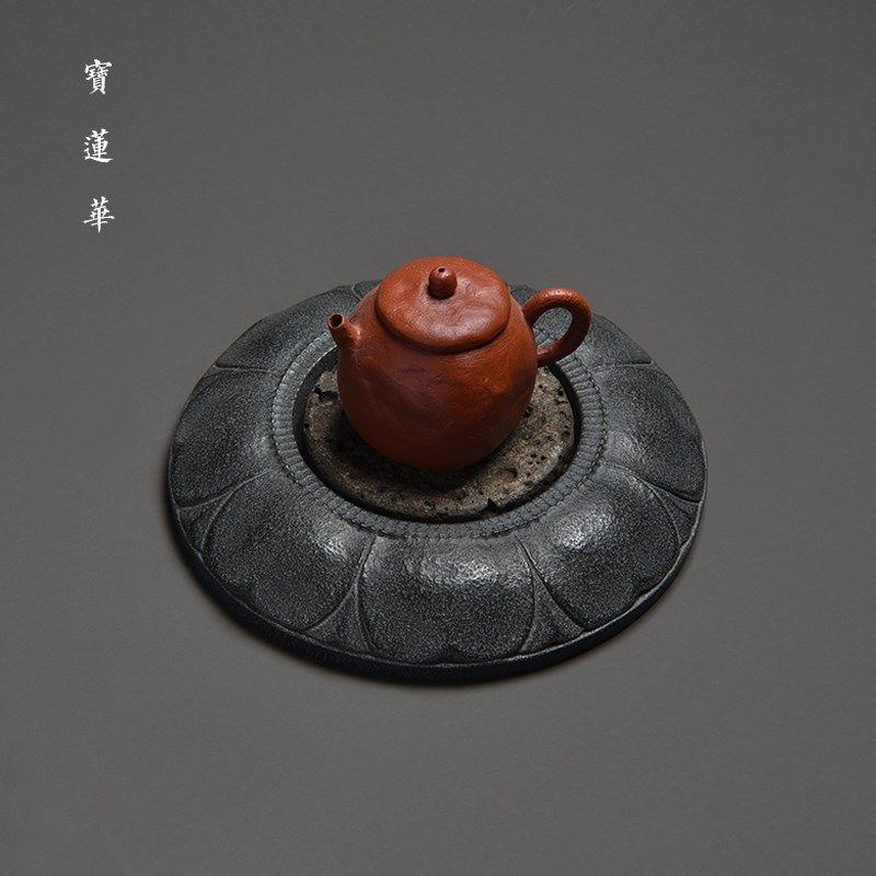 禅韵莲花火山岩垫乌金石壶承 石雕茶托 茶台干泡茶盘养壶托盘茶承,淘宝优惠券,粉丝福利购,淘宝优惠卷