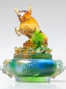 琉璃十二生肖工艺品可爱生日礼物摆件鼠牛虎兔龙蛇马羊鸡狗猪全套