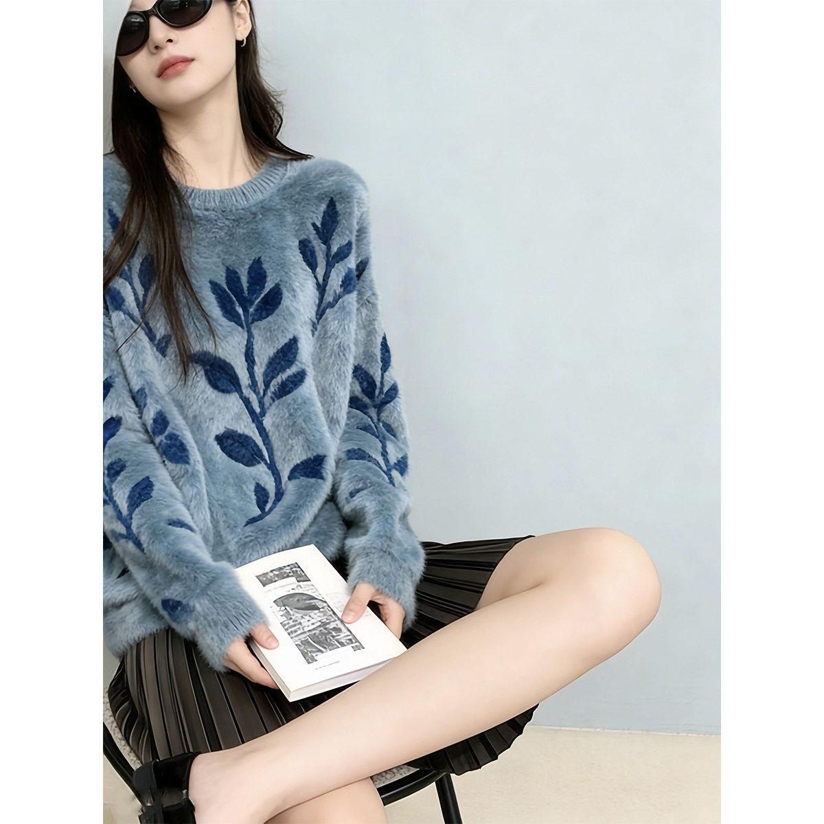 春秋季新款独特漂亮高级感chic日系温柔风宽松慵懒软糯毛衣女,淘宝优惠券,粉丝福利购,淘宝优惠卷