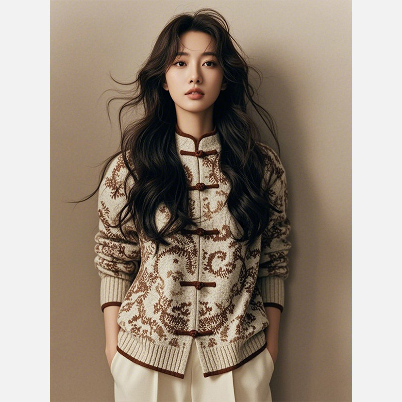 新中式女装国风复古针织毛衣高级感内搭打底上衣女款2025新款冬季,淘宝优惠券,粉丝福利购,淘宝优惠卷