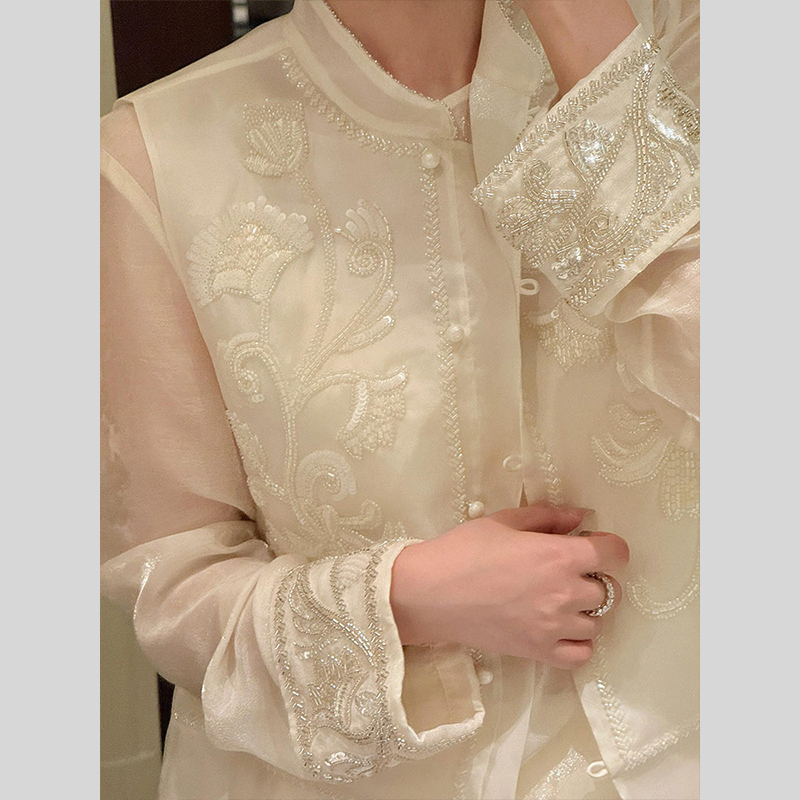 今年流行独特高级感气质穿搭新中式国风禅意时尚马甲衬衫套装女夏 - 图2