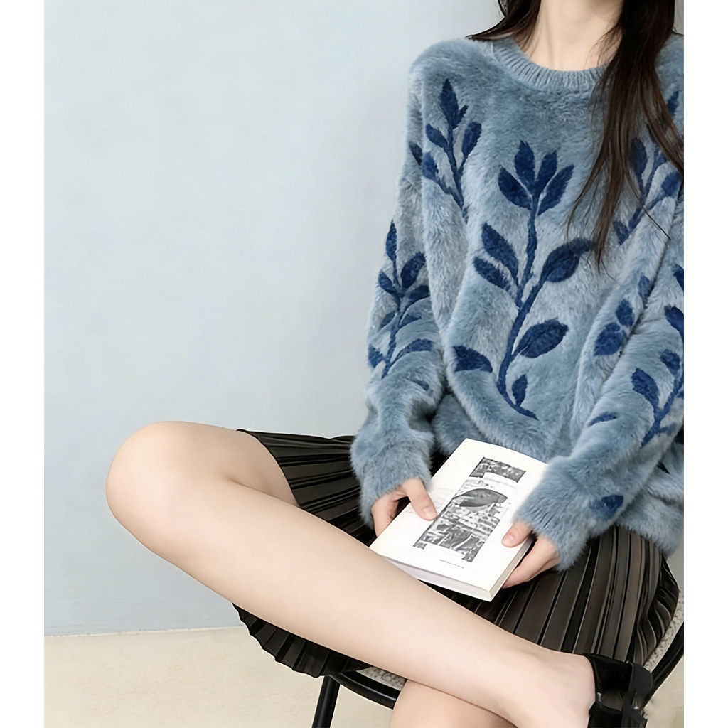 春秋季新款独特漂亮高级感chic日系温柔风宽松慵懒软糯毛衣女,淘宝优惠券,粉丝福利购,淘宝优惠卷