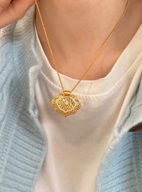 蝴蝶流苏双生花桃花项链