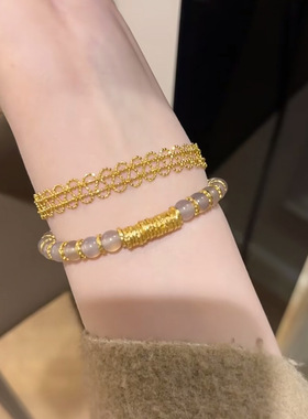 ivy真金电镀蕾丝爆闪手链