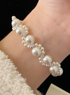 手链女小香风珍珠手链