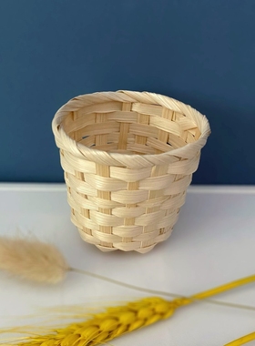 手工编织篮迷你刺身装饰小竹篮海鲜姿造摆盘装饰篮创意竹篮子餐具