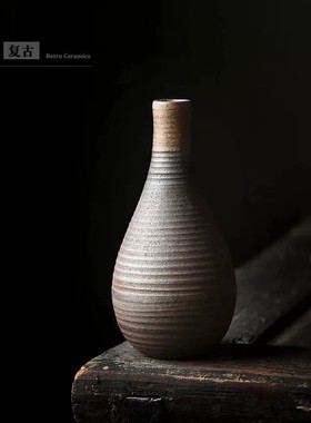 原木风摆件家居饰品软装日式y柜台电视柜茶室禅意博古架新中式高