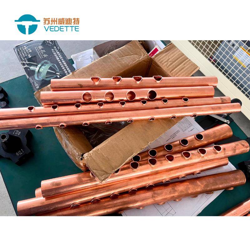 数控铜管冲孔翻边机-PLC控制液压拔孔成型-空调制冷专用 - 图1