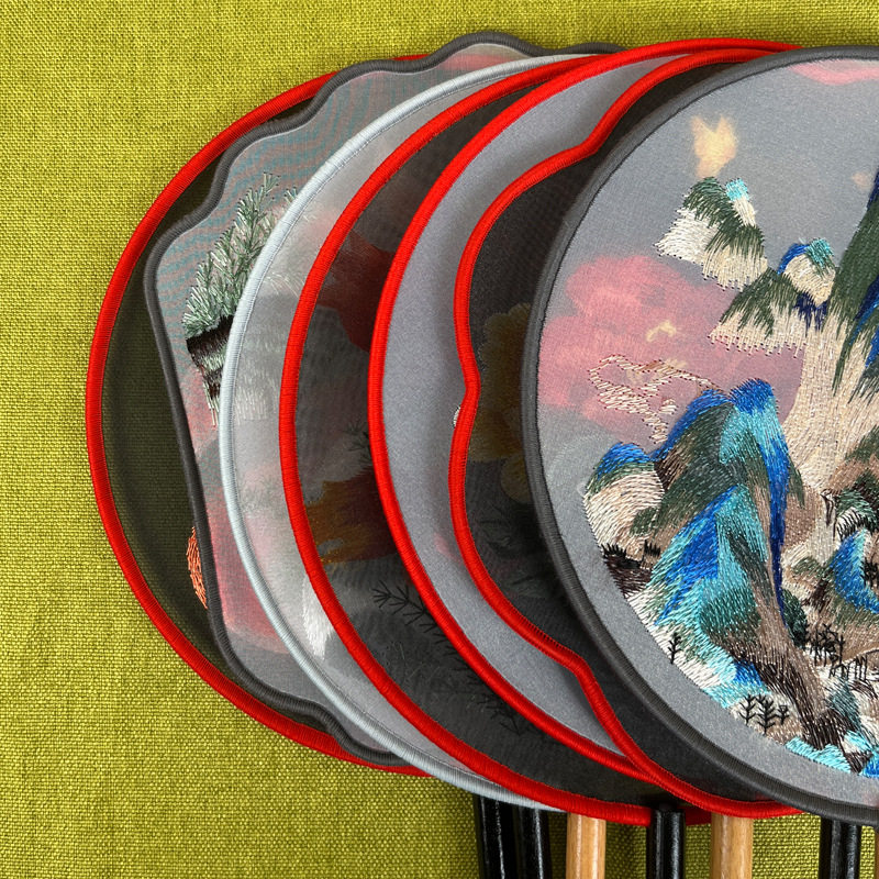 中式苏绣双面绣刺绣团扇古风汉服道具舞蹈旗袍专用扇古典工艺扇子,淘宝优惠券,粉丝福利购,淘宝优惠卷