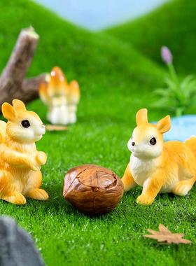 微景观DIY苔藓园艺造景树脂小松鼠宠物缸装饰品配件写实可爱动物