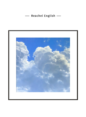 【Reachel English合集】蓝天白云风景插画简约风艺术装饰挂画芯