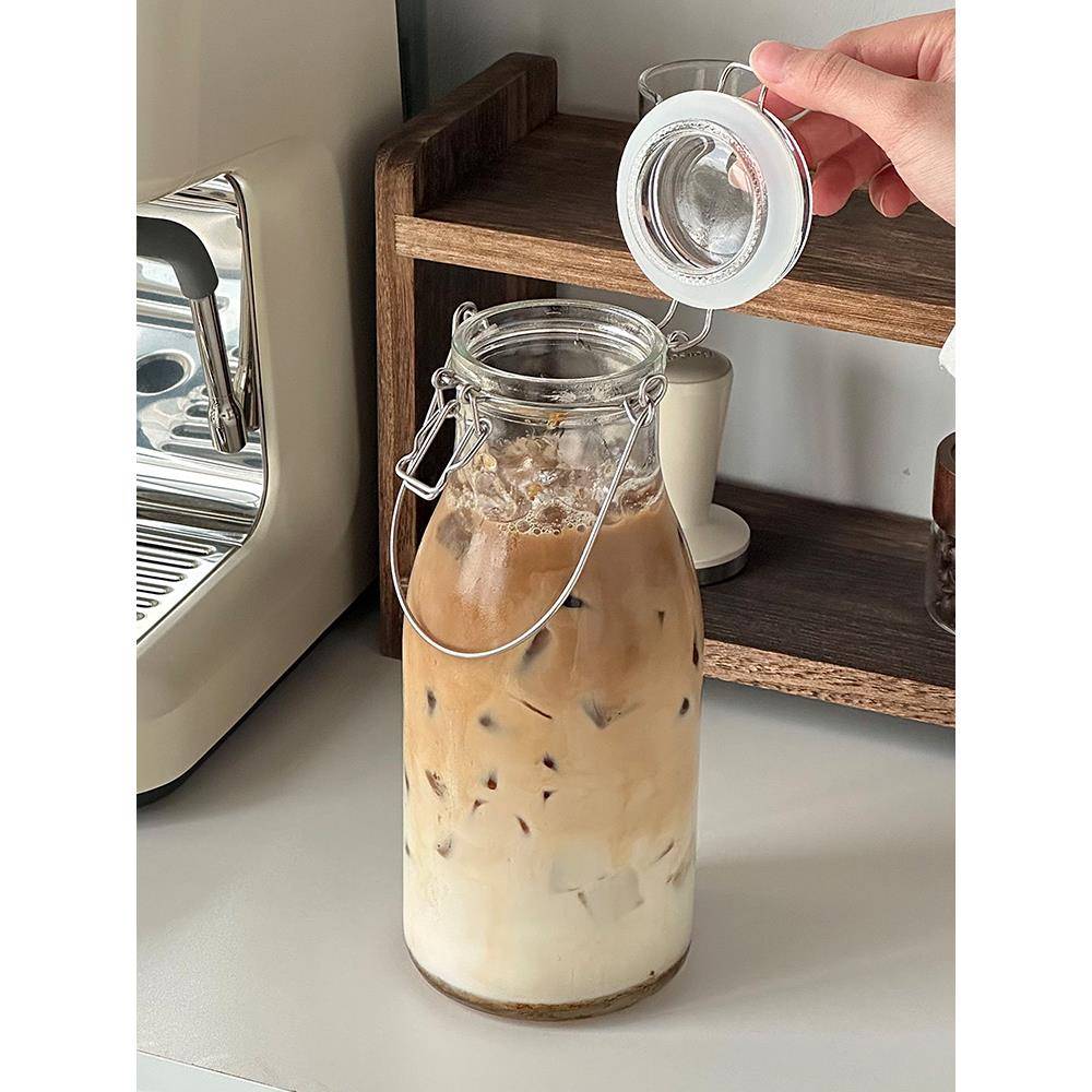 便携外带玻璃杯带盖喝水杯女个人专用茶杯密封随行咖啡杯子果茶杯 - 图2