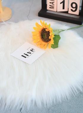 ins白色绒垫子 北欧拍照道具网红摄影拍摄背景布毛绒布装饰小物件