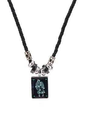 2023网红创意新款12星座吊牌项饰欧美饰品复古时尚时光宝石项链潮