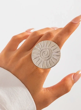 欧美饰品 时尚感不规则结戒指 轻奢风合金ring套装开口