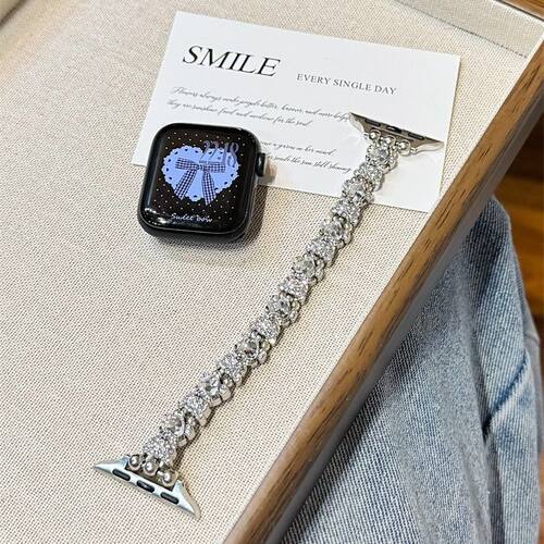 爱心钻适用applewatchS10新款S11弹力表带苹果手表S9876腕带ultra - 图2
