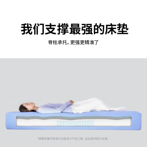 出乎生活蓝盒子方块床垫家用席梦思独立弹簧软硬适中记忆棉床垫 - 图0
