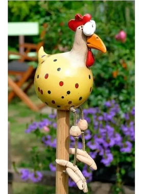 搞笑鸡春天古怪鸡庭院摆件麦田鸡悬挂设计装饰春天气息装扮