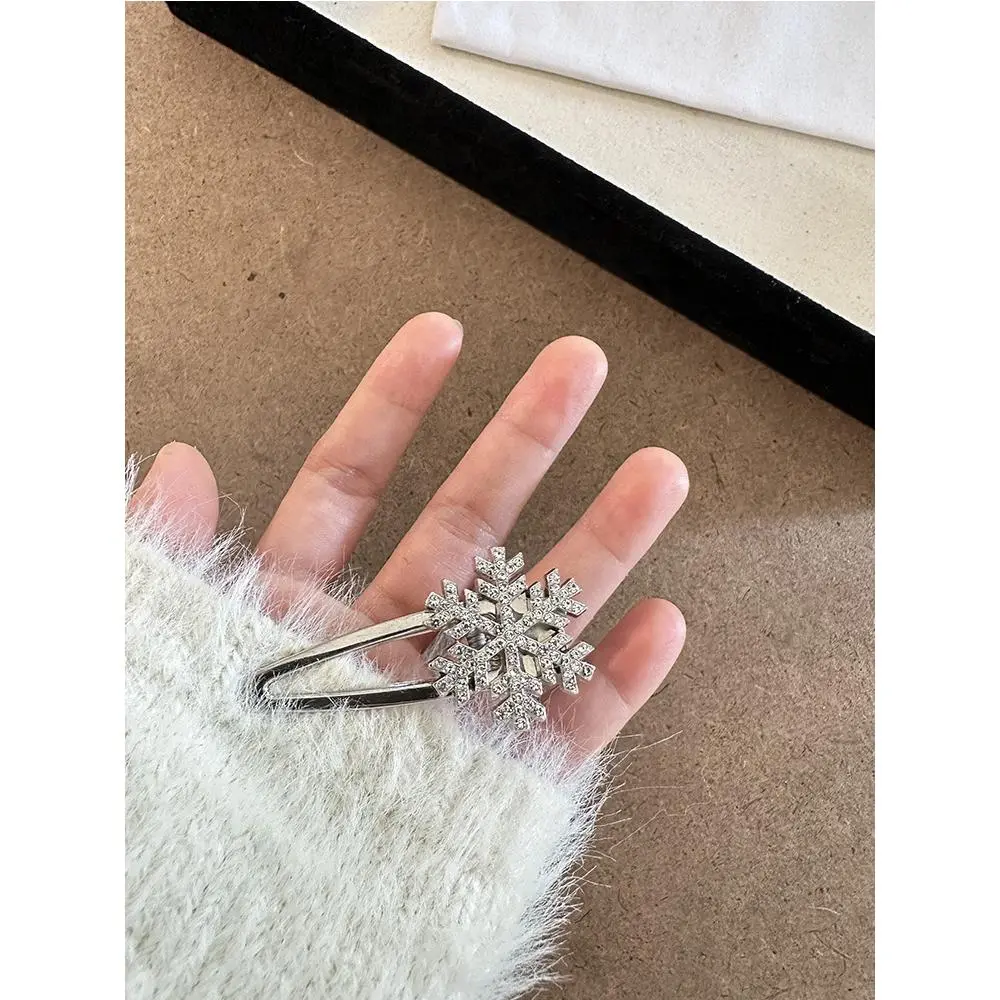 秋冬氛围感闪耀雪花鸭嘴夹发卡刘海碎发夹编发侧边精致小边夹 - 图0