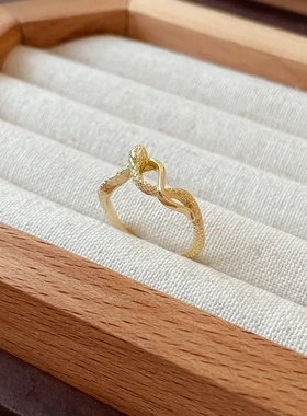 缠绕灵蛇开口戒指小众轻奢时尚气质食指戒通勤高级感新款手饰