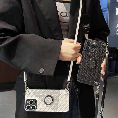 适用小米POCOM6Pro手机壳M6指环支架M5S斜跨M5挂绳M4Pro折叠M3轻奢m6全包Lite小众m5s时尚防摔创意简约 - 图0